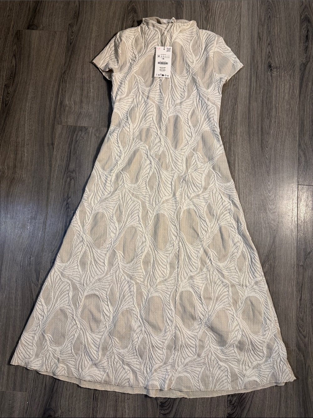 Zara Cream Textured Maxi Dress